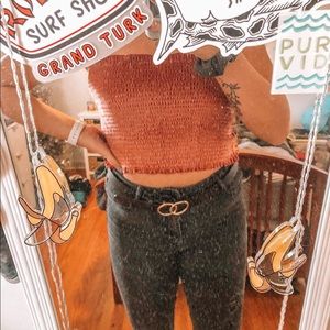 metallic crop top